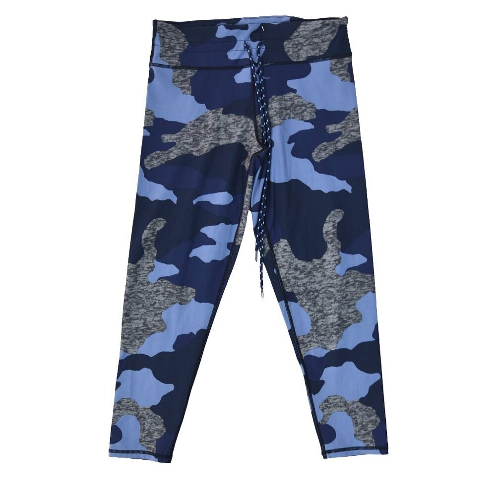 Aerie Leggings L Blue Camo High Rise Active Athleisure Gym